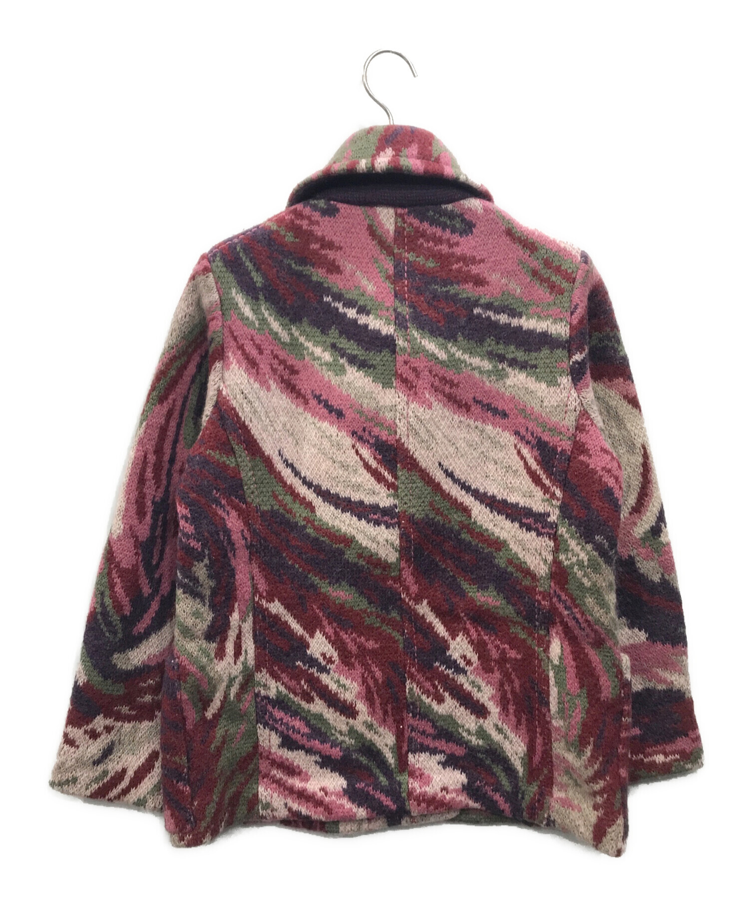 80s MISSONI ミッソーニ ジャガード ウール ジャケット マルチカラー 希少✨ミッソーニ 最高級オレンジタグ ニットジャケット マルチカラー