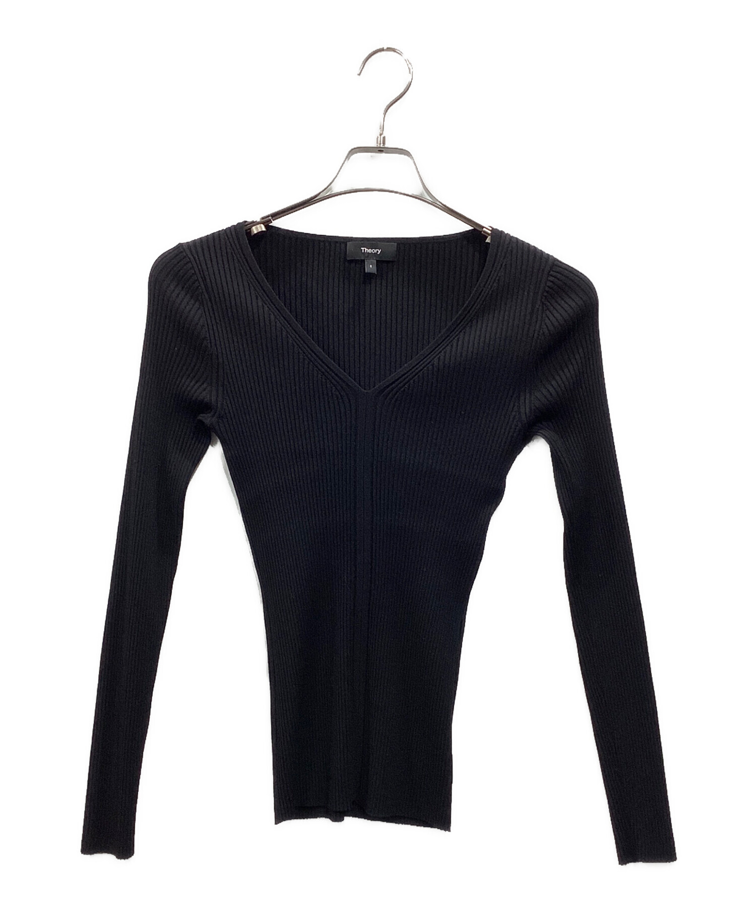 トップス Theory Wooster Crepe Knit Vneck Rib PO theory Wooster