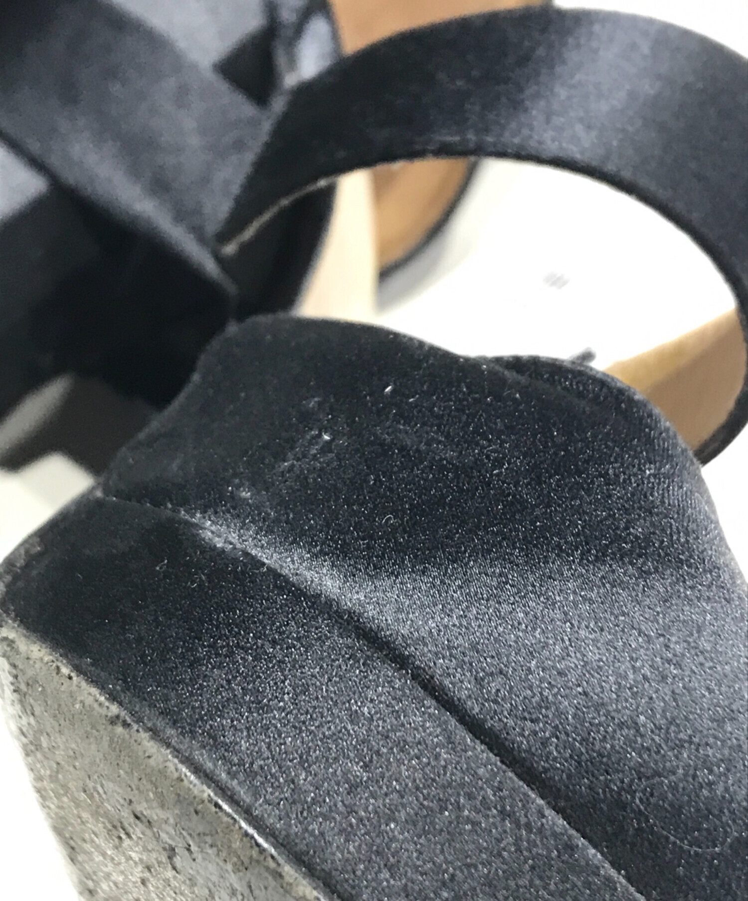 中古・古着通販】CHANEL (シャネル) リボンヒールパンプス ブラック