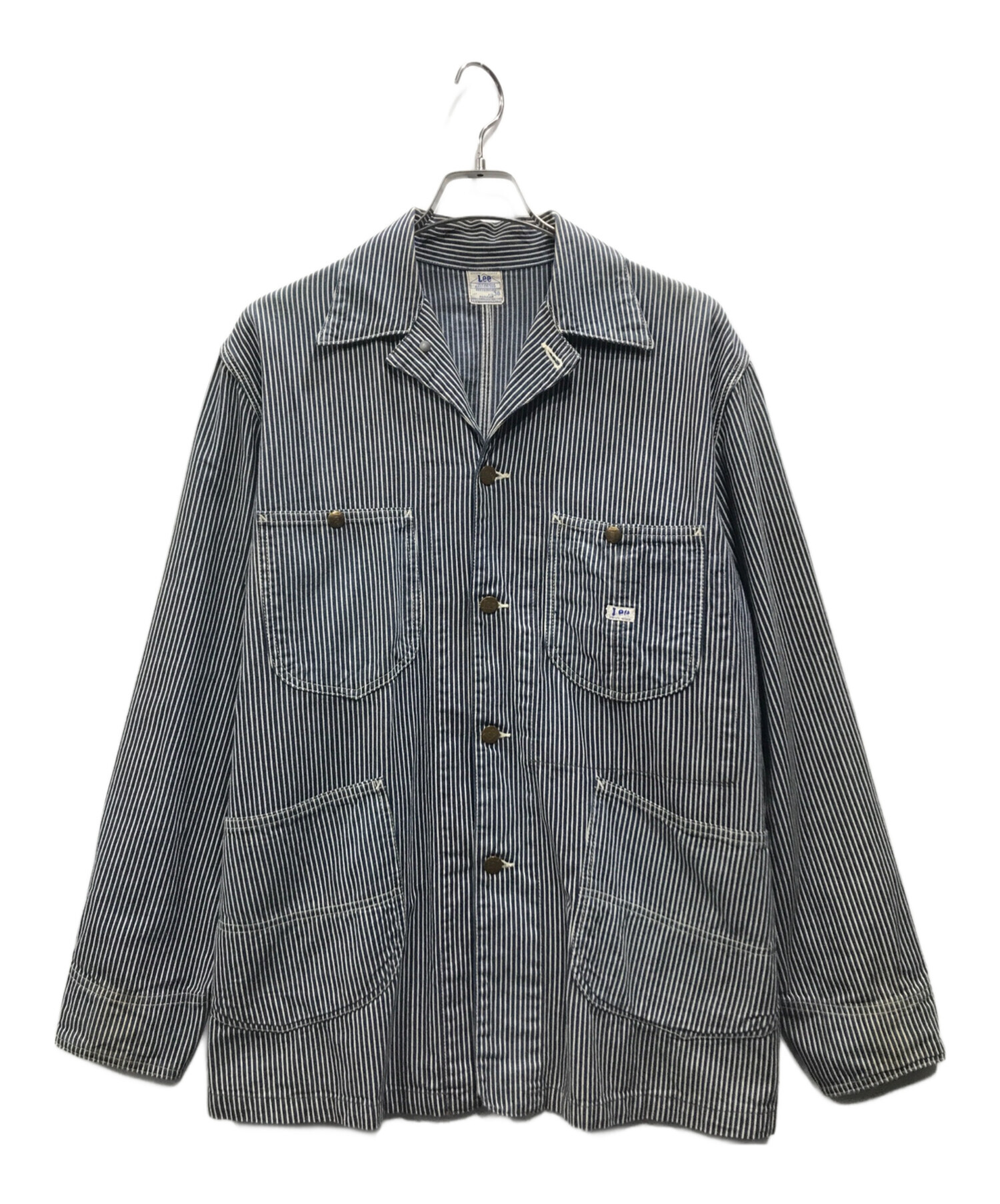 Lee カバーオール ヒッコリー M 未使用品 中古・古着通販】LEE (リー) 復刻ヒッコリーカバーオール ホワイト