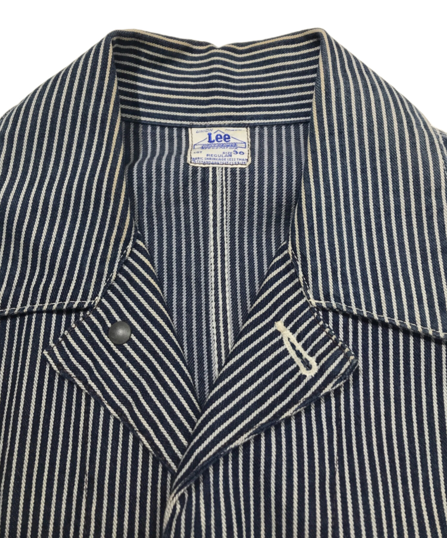 中古・古着通販】LEE (リー) 復刻ヒッコリーカバーオール ホワイト