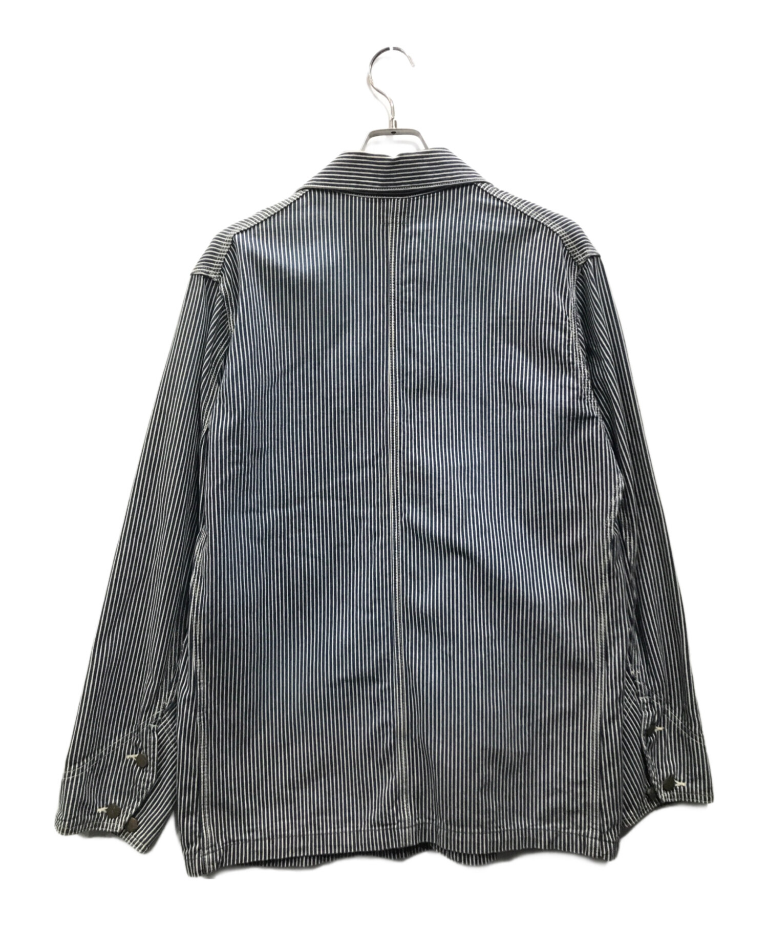 中古・古着通販】LEE (リー) 復刻ヒッコリーカバーオール ホワイト 中古・古着通販】LEE (リー) 復刻ヒッコリーカバーオール ホワイト