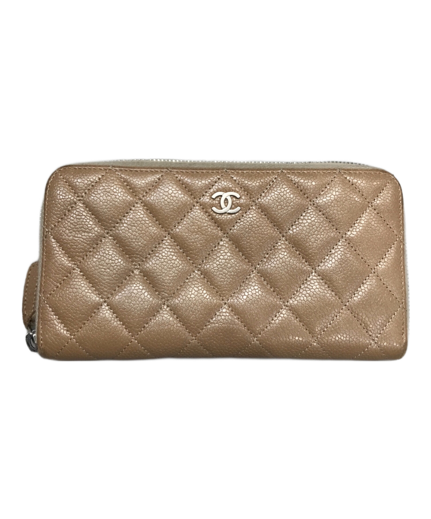 中古・古着通販】CHANEL (シャネル) キャビアスキンラウンドファスナー 