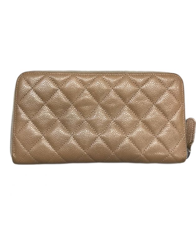 中古・古着通販】CHANEL (シャネル) キャビアスキンラウンドファスナー 