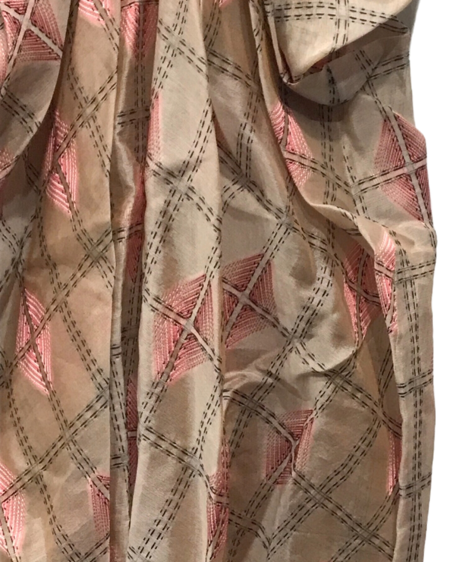 中古・古着通販】MARNI (マルニ) 総柄シルク混ワンピース ベージュ