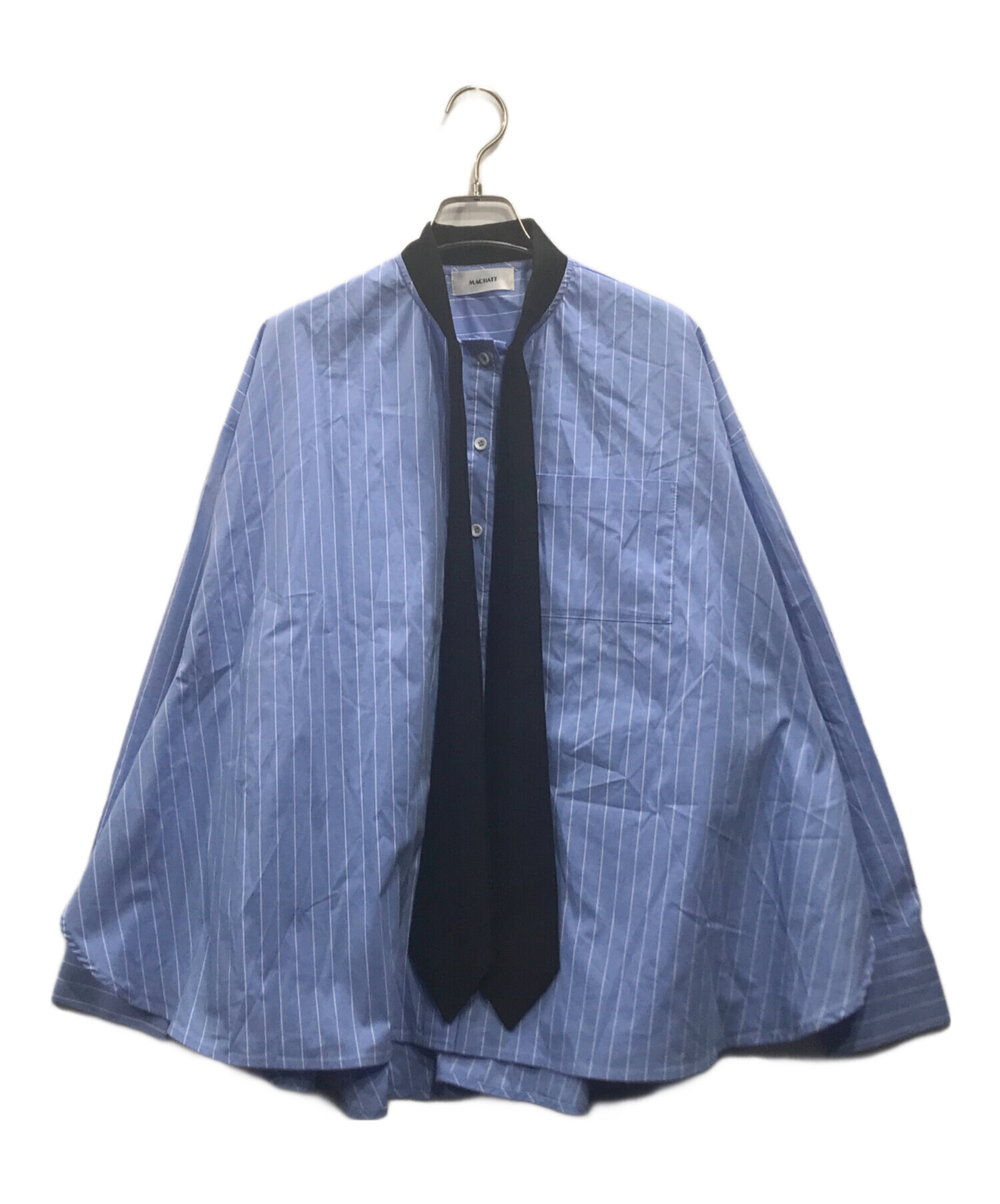 マチャットmachatt 完売品 タイドッキングシャツ　ホワイト×ブラックタイ マチャットmachatt 完売品 タイドッキングシャツ ホワイト×ブラック