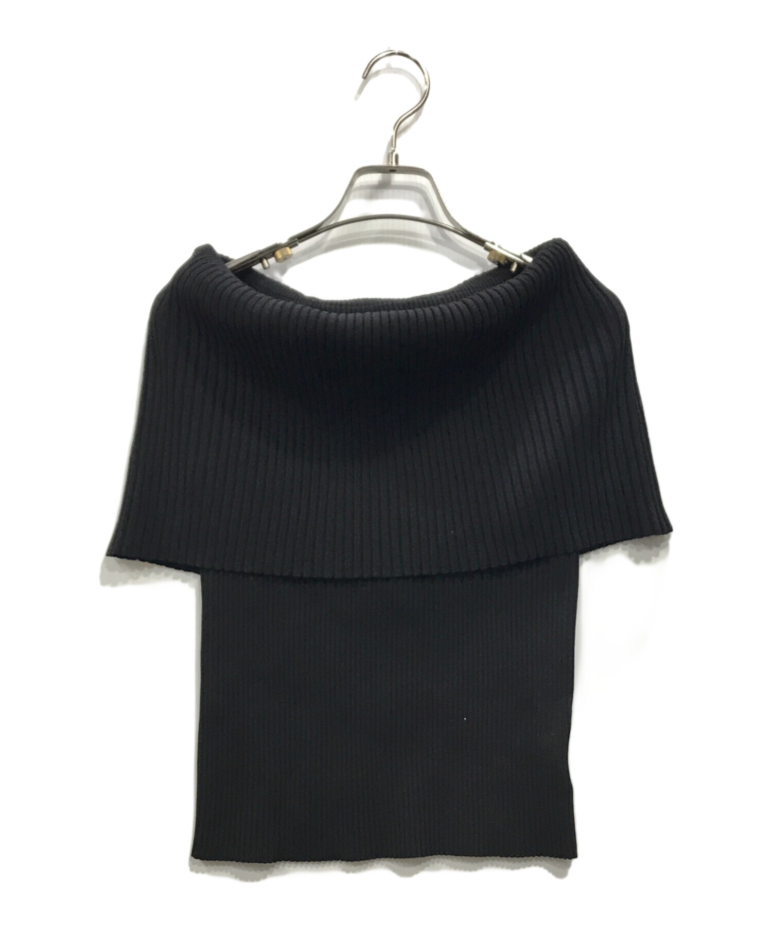 MACHATT マチャット　オフショルダーリブニット　ブラック MACHATT ブラック オフショルダー リブニット 大人気のオフショルダー