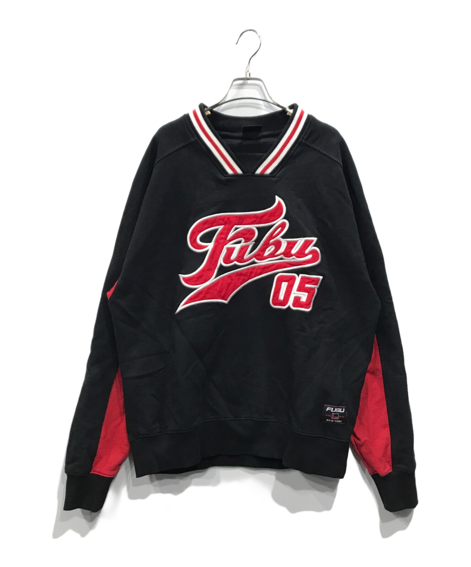 中古・古着通販】FUBU (フブ) Vネックスウェット ブラック サイズ:XL