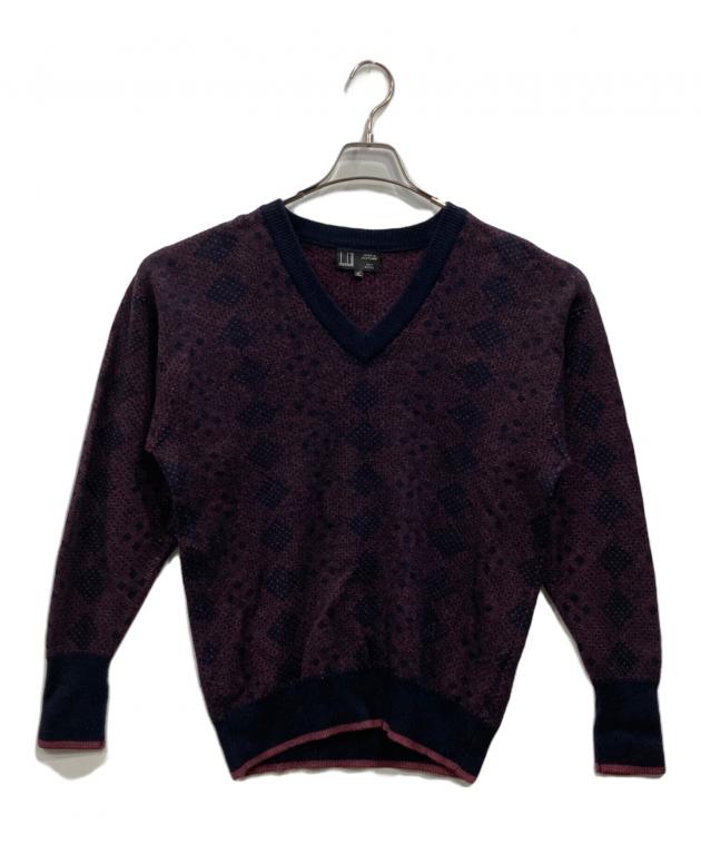 中古・古着通販】dunhill (ダンヒル) Vネックニット パープル サイズ 