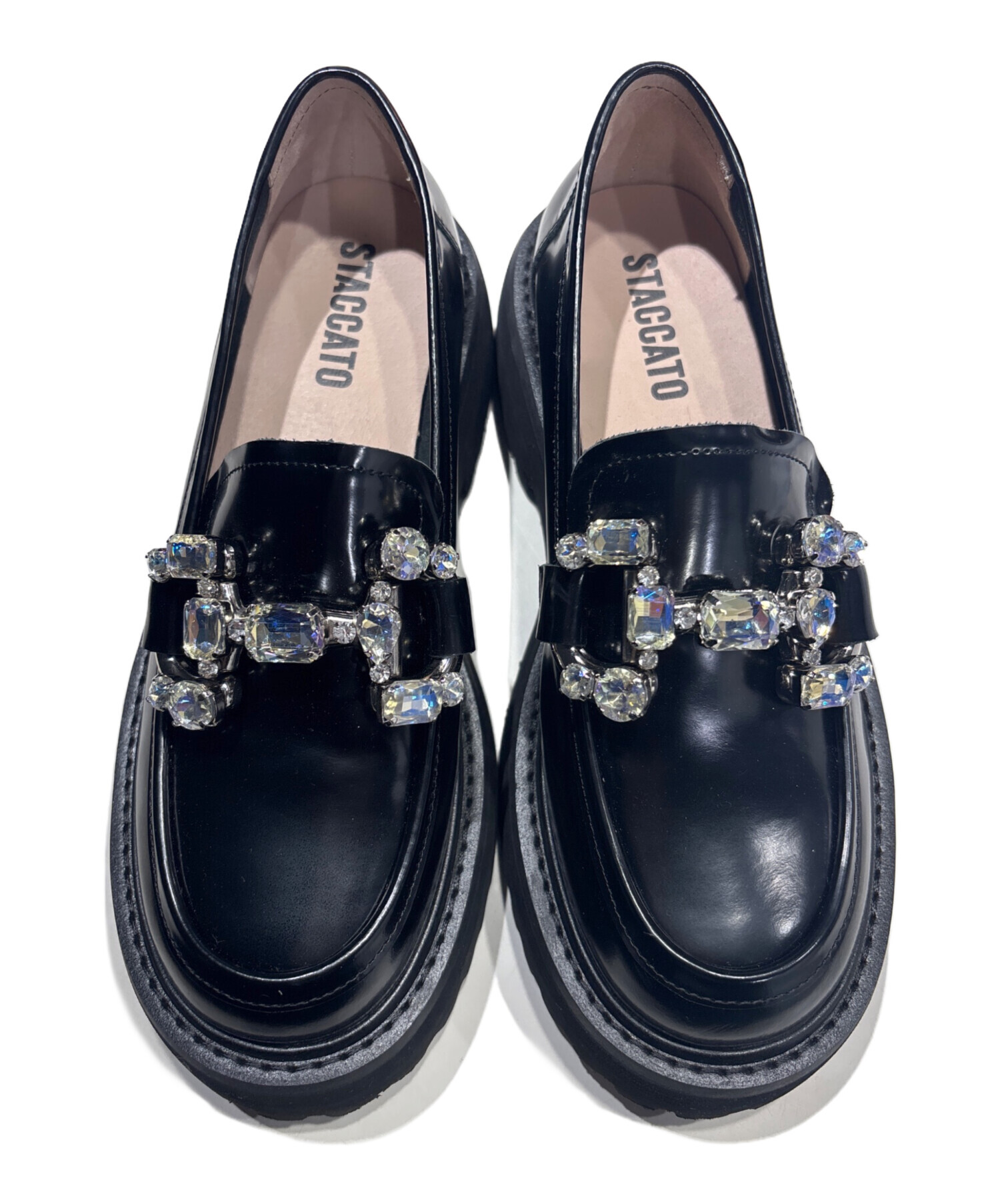 スタッカート　ジリアンモード　ローファー　プラットフォーム　ブラック23.5 スタッカート ジリアンモード ローファー プラットフォーム ブラック