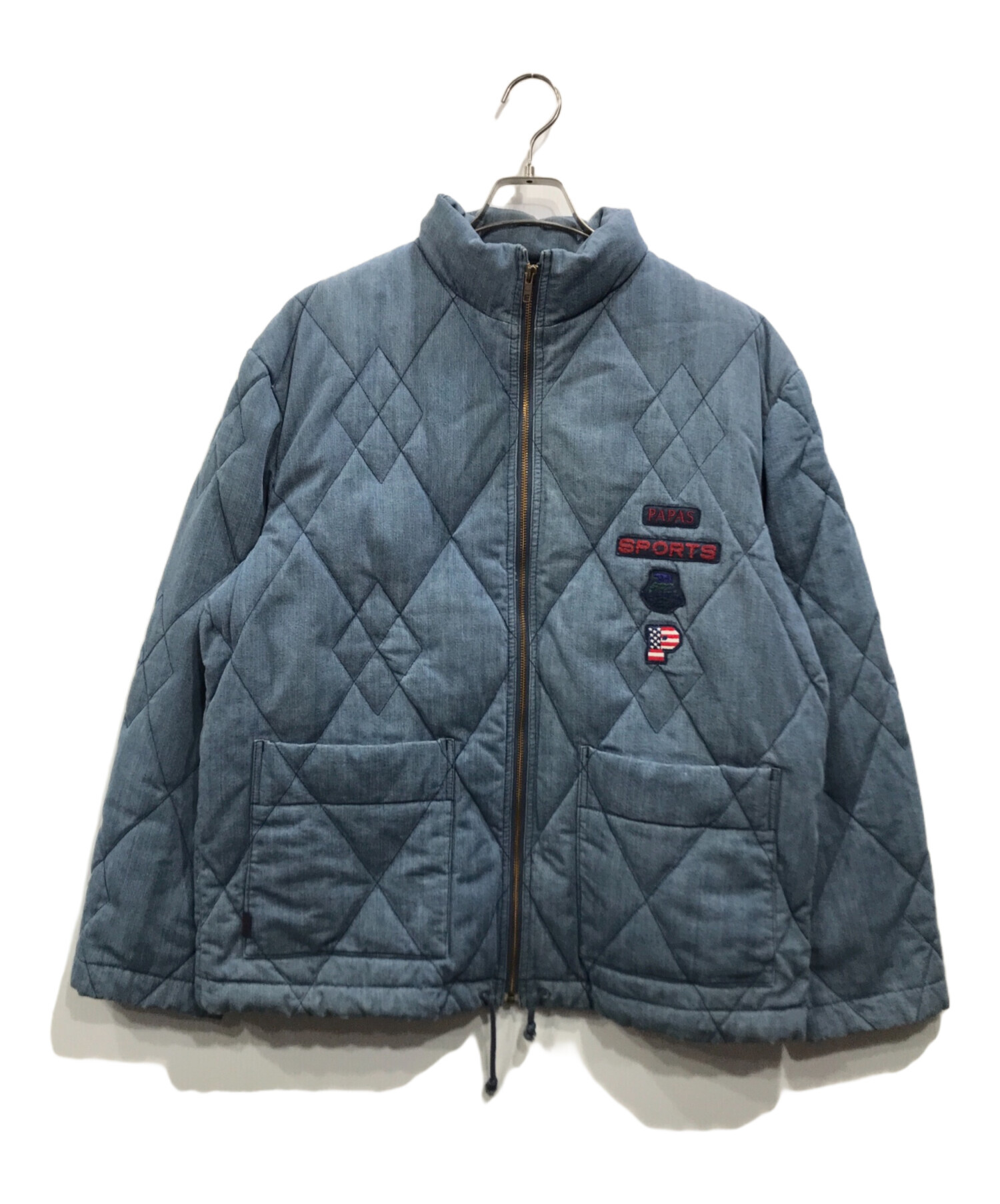 中古・古着通販】PAPAS (パパス) キルティングデニムジャケット ブルー 
