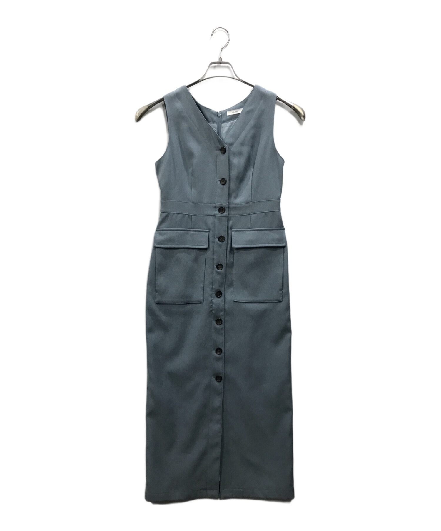 中古・古着通販】CLANE (クラネ) LADY MILITARY ONEPIECE ブルー 