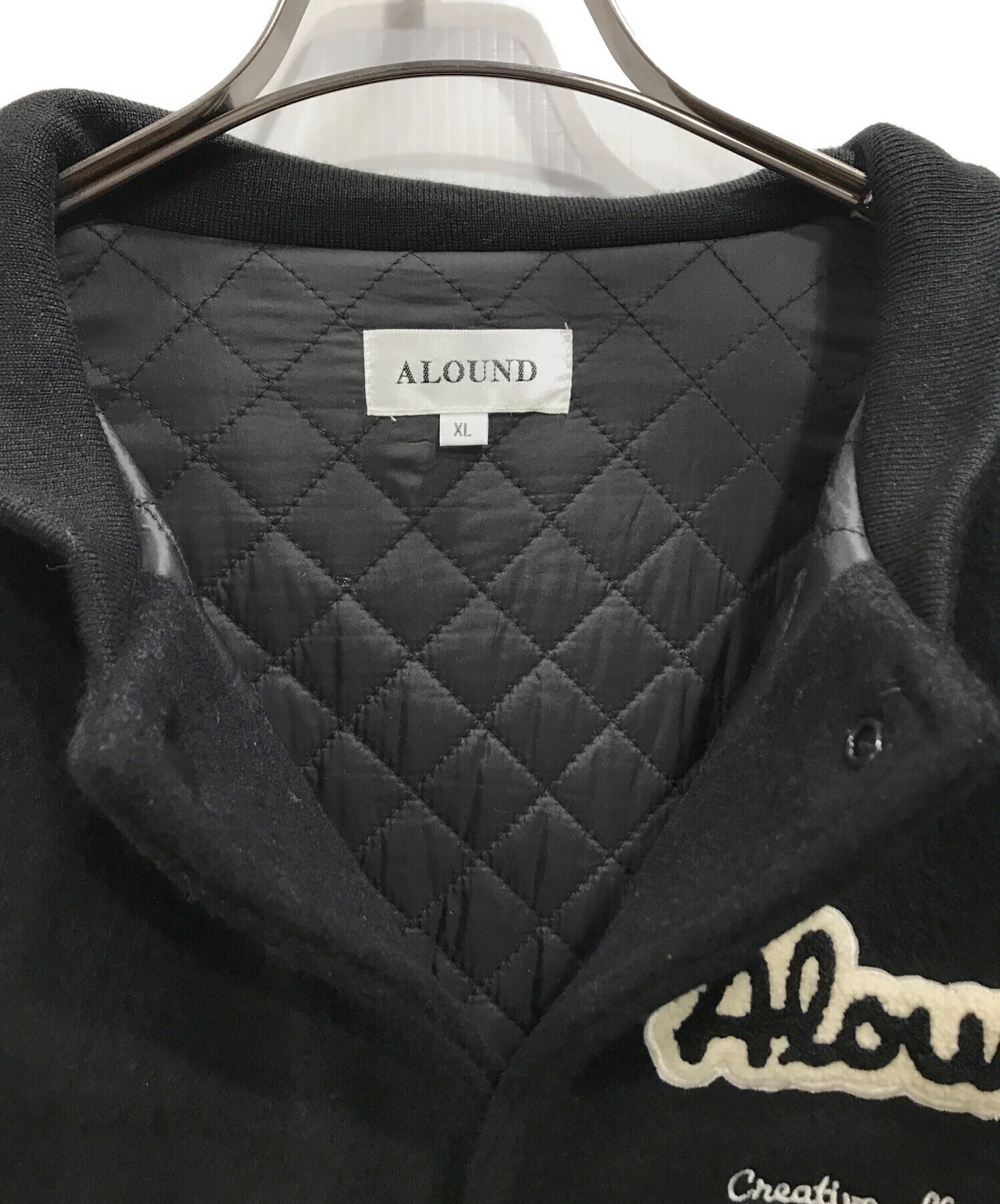 中古・古着通販】ALOUND (アラウンド) wool versity jacket ブラック