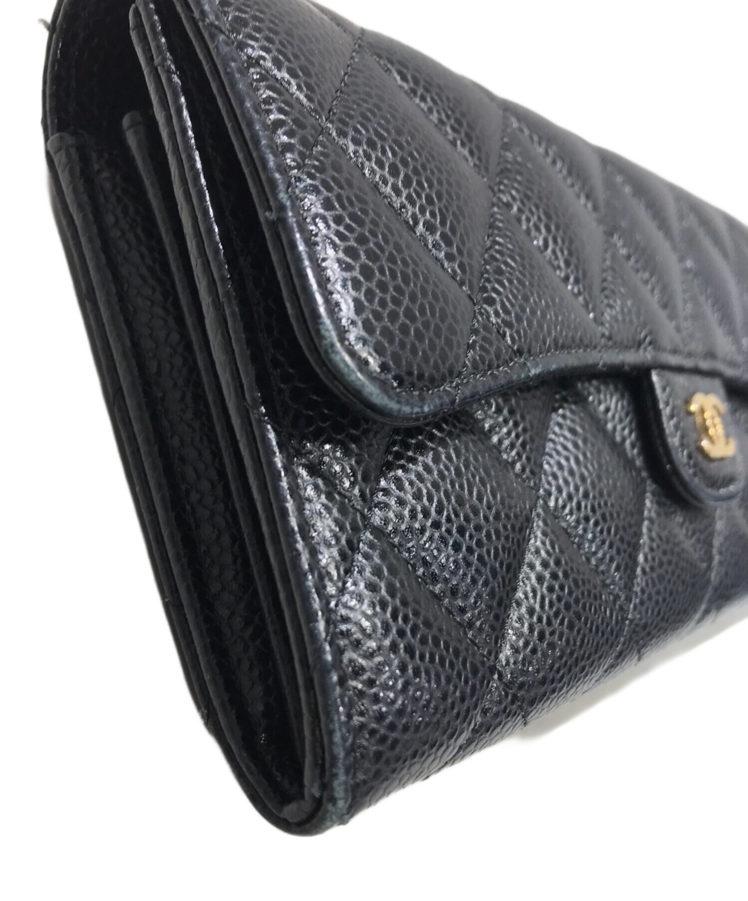 中古・古着通販】CHANEL (シャネル) マトラッセ 長財布 ブラック 
