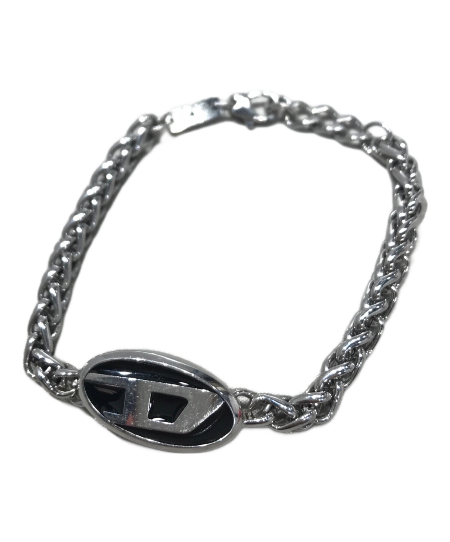 25％OFF】 DIESEL Dロゴ チェーン ブレスレット シルバー DX1577