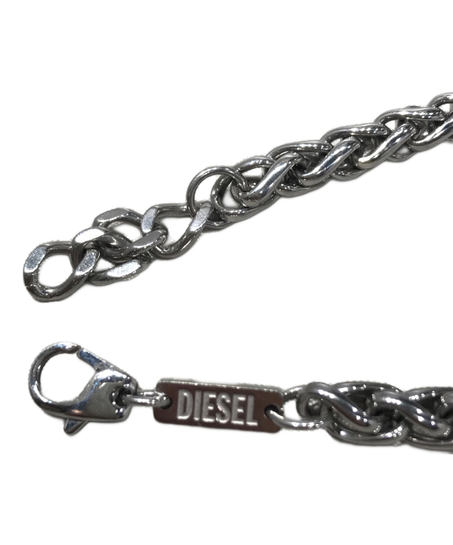 25％OFF】 DIESEL Dロゴ チェーン ブレスレット シルバー DX1577