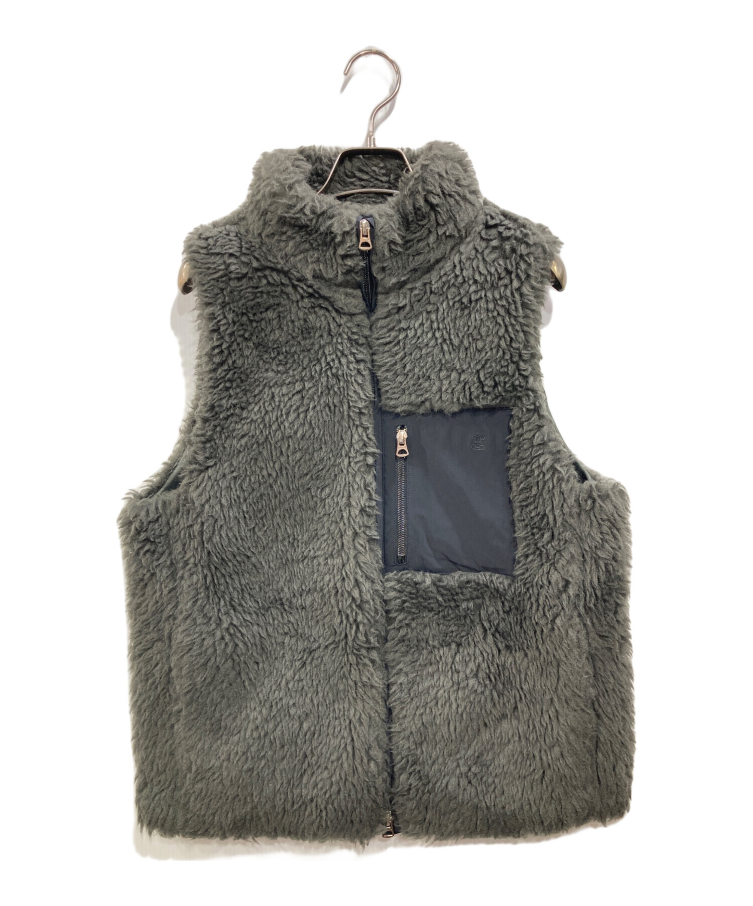 中古・古着通販】ticca (ティッカ) WOOLファーベスト グレー サイズ:F