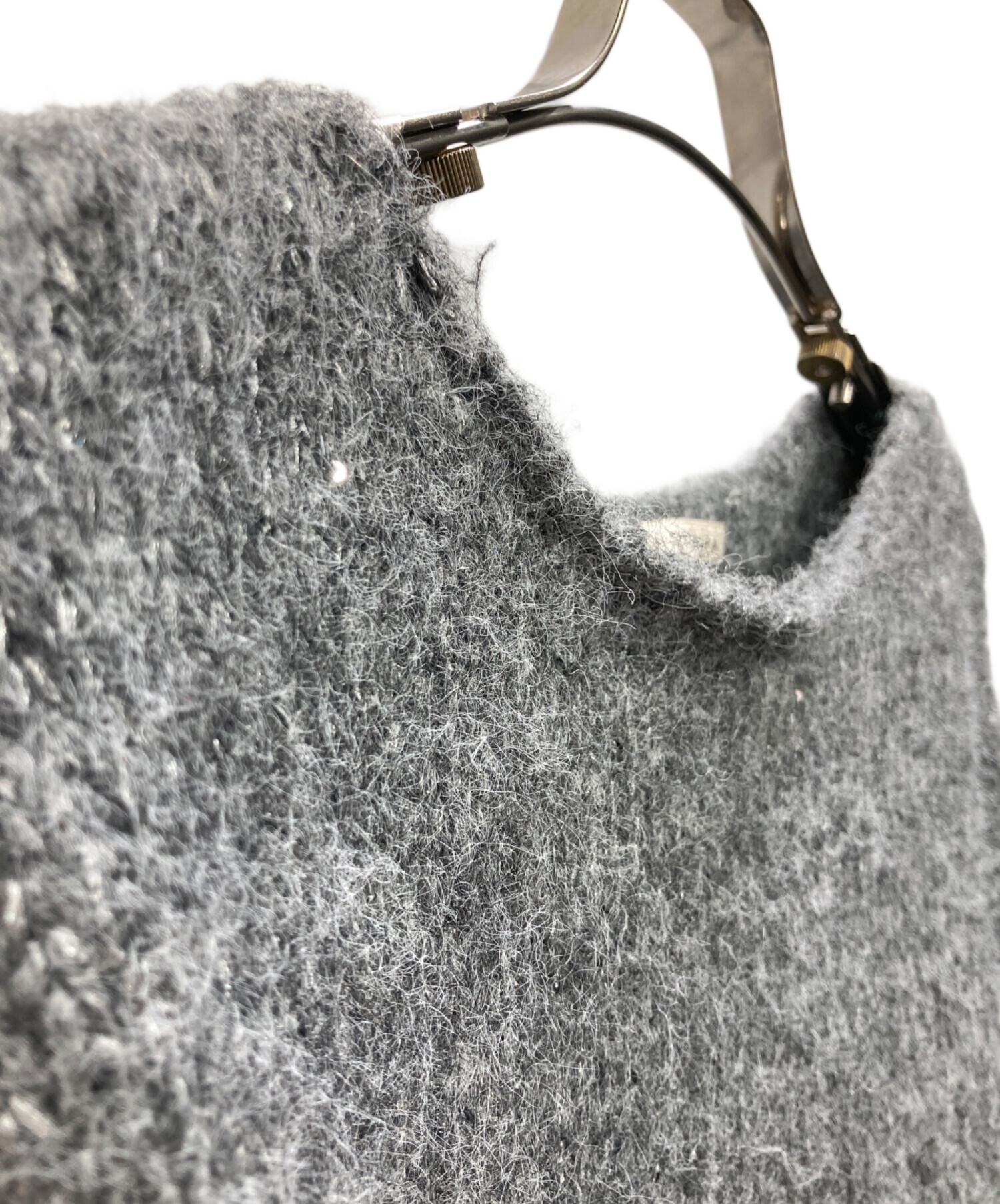 【新品未使用タグ付き】ストラ　ヘアリーススパンコールニットチュニック 中古・古着通販】stola. (ストラ) ヘアリースパンコールニット