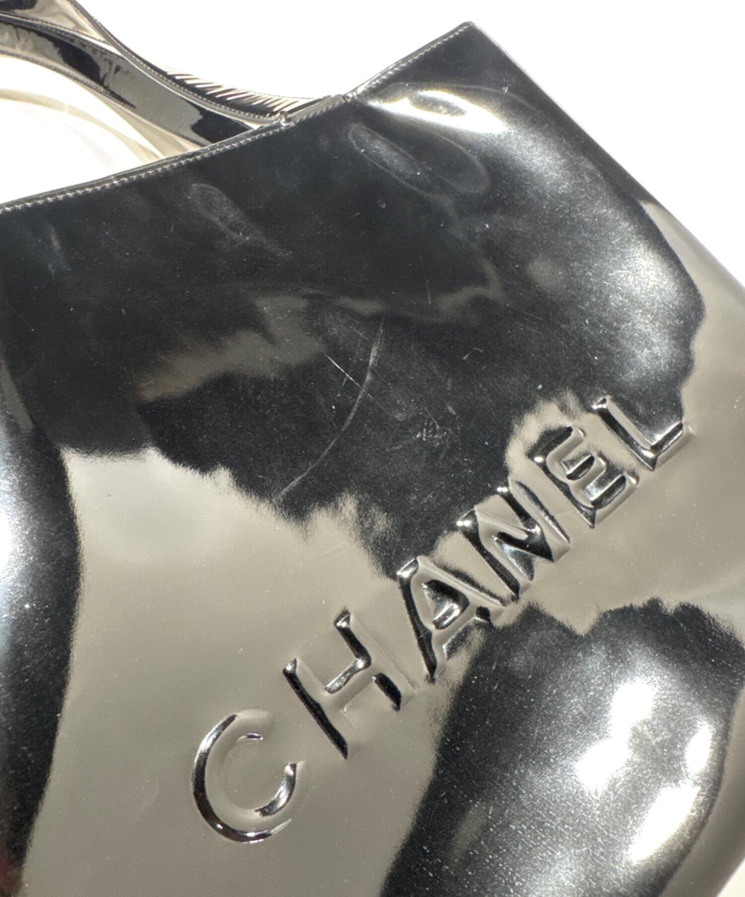 中古・古着通販】CHANEL (シャネル) エナメルトートバッグ ブラック 