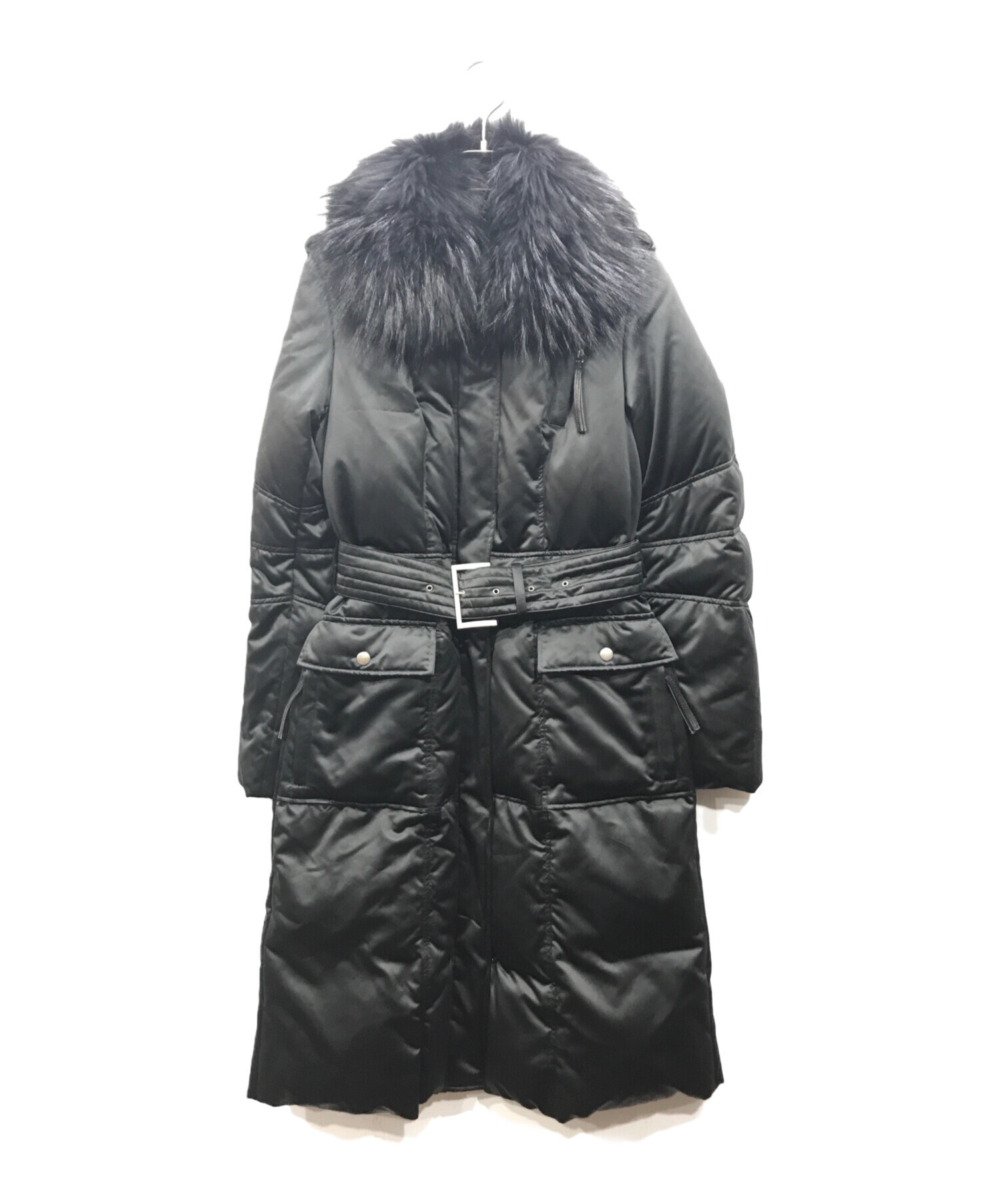 EPOCA/エポカ/ダウンコート/ラクーンファー/ウエストベルト付き/黒/L