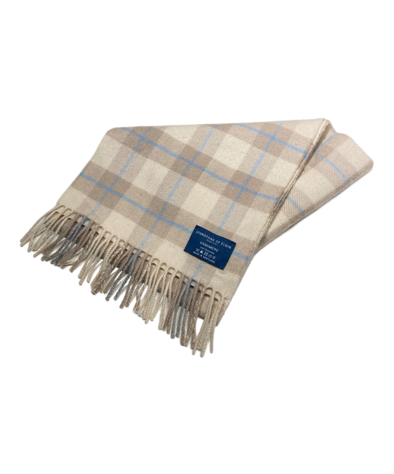 Johnstons of Elgin 100%カシミヤ ストール ベージュ 希少色❗️極美品