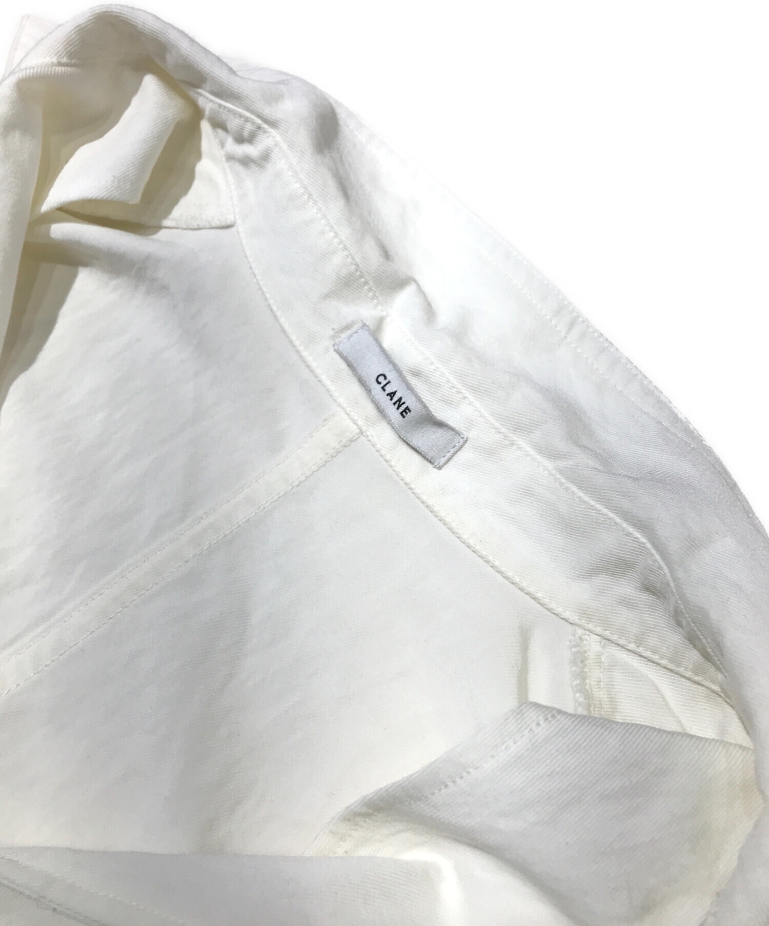 中古・古着通販】CLANE (クラネ) DEEP SKIPPER OVER SHIRT ホワイト 