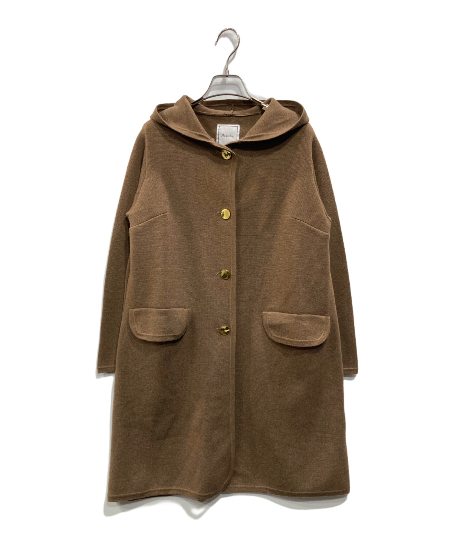 中古・古着通販】anatelier (アナトリエ) フーデッドコート ブラウン