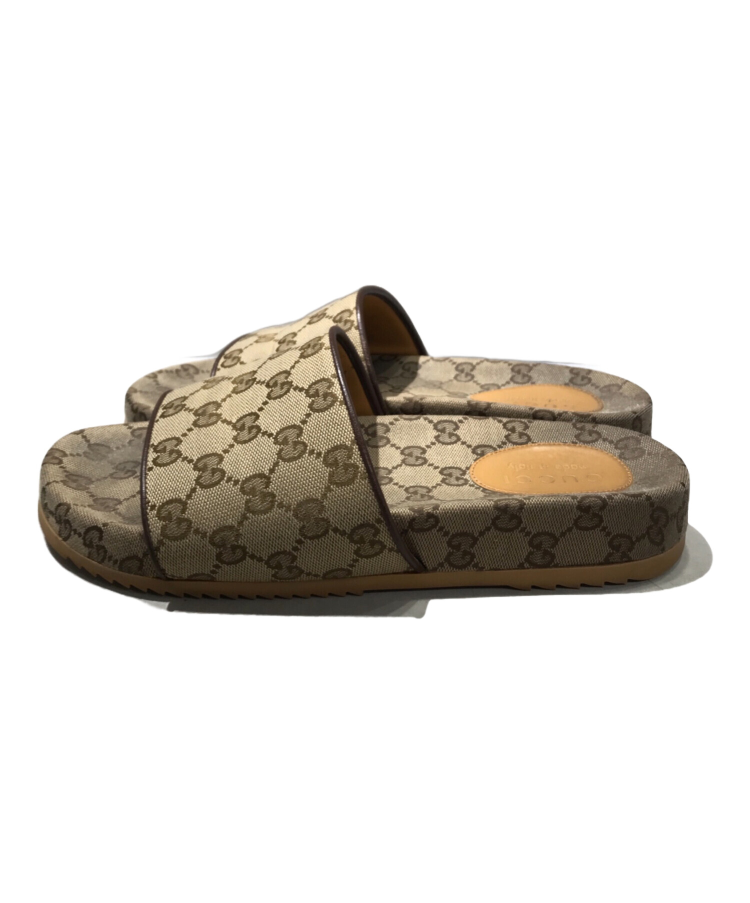 中古・古着通販】GUCCI (グッチ) GGキャンバス サンダル ベージュ
