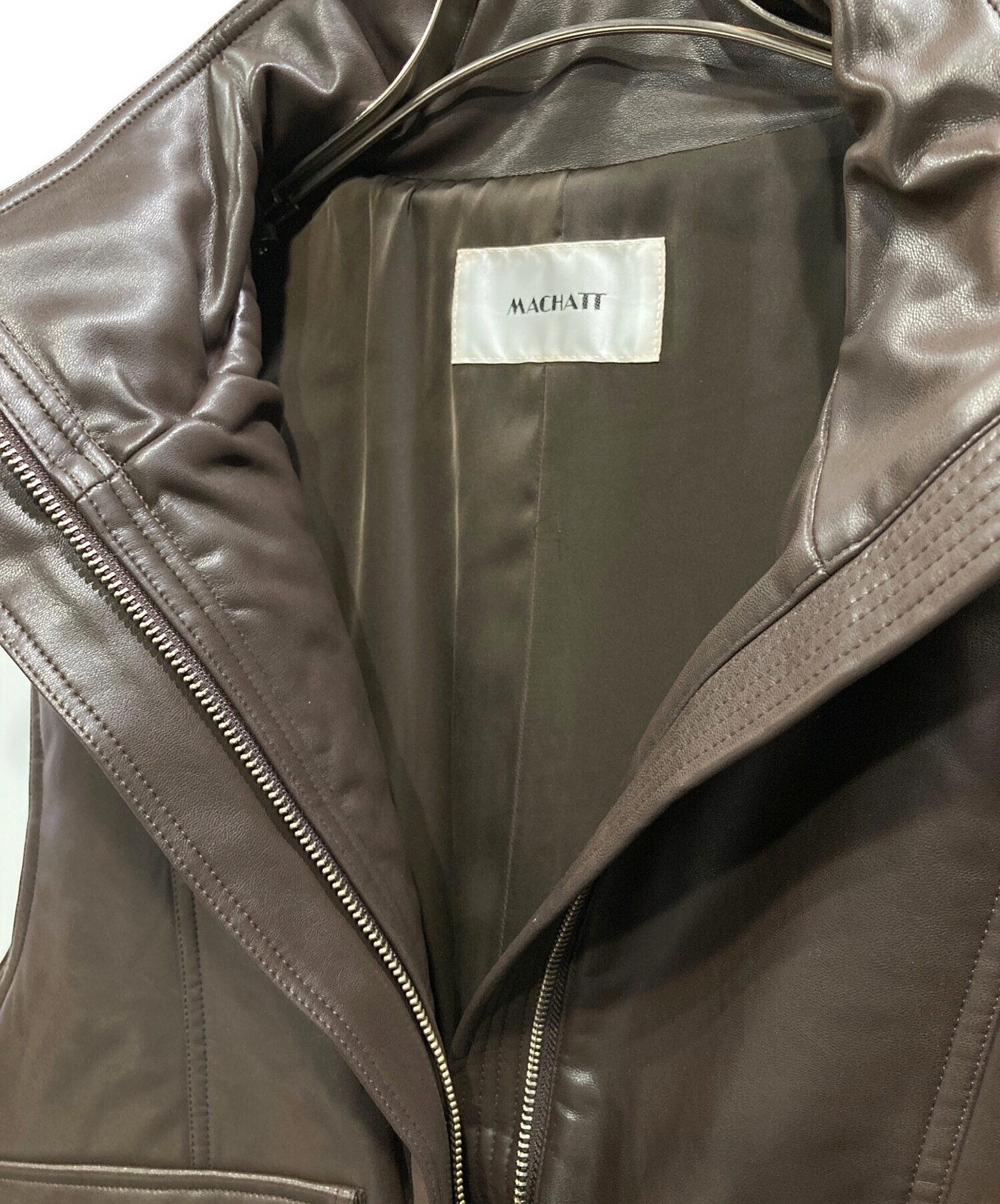 中古・古着通販】machatt (マチャット) エコレザーベスト ブラウン