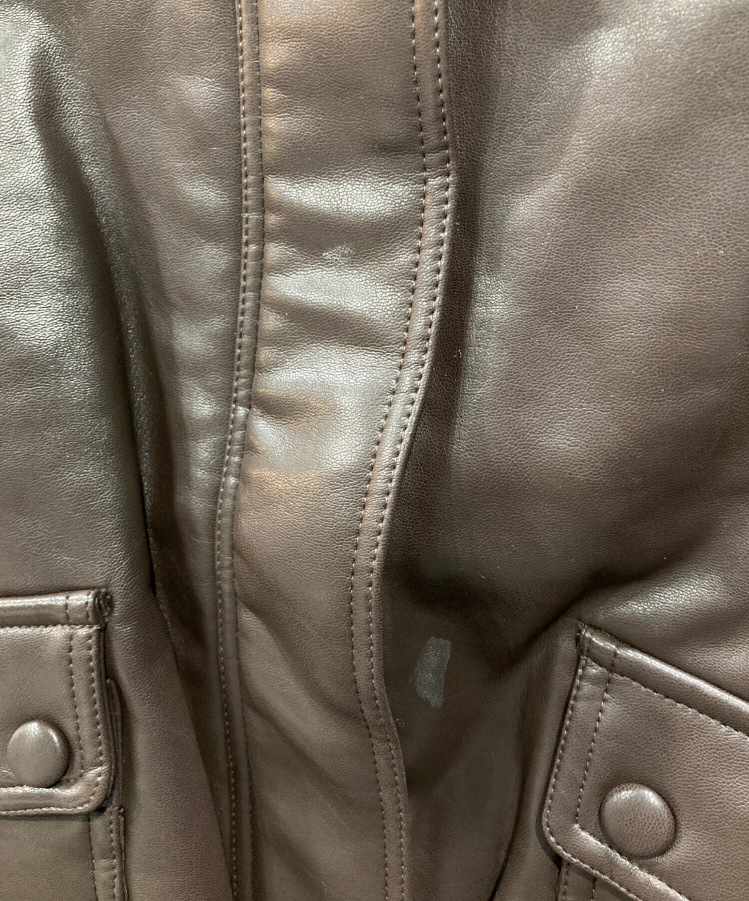 中古・古着通販】machatt (マチャット) エコレザーベスト ブラウン