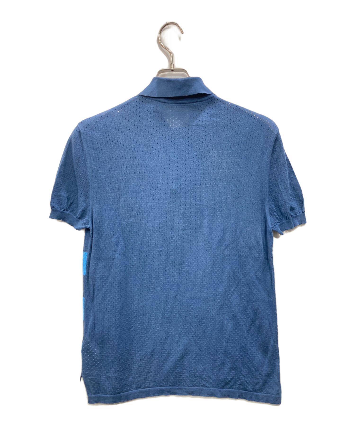 中古・古着通販】MARNI (マルニ) チェックニットポロシャツ ブルー 