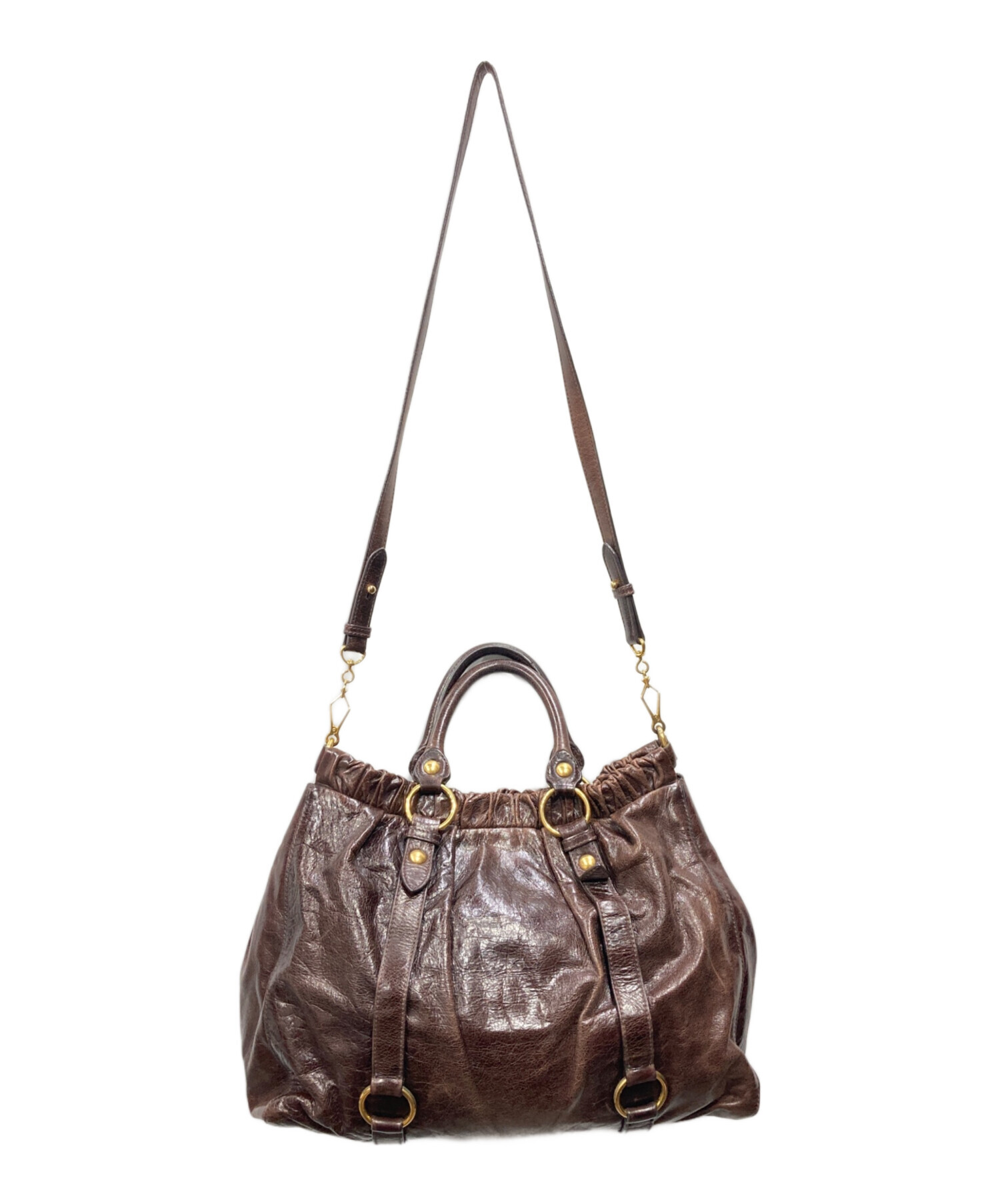 バッグ MIUMIU Vitello Lux Ribbon 2way Bag MIU MIU(ミュウミュウ) Vitello Lux Ribbon2WAYショルダーバッグ