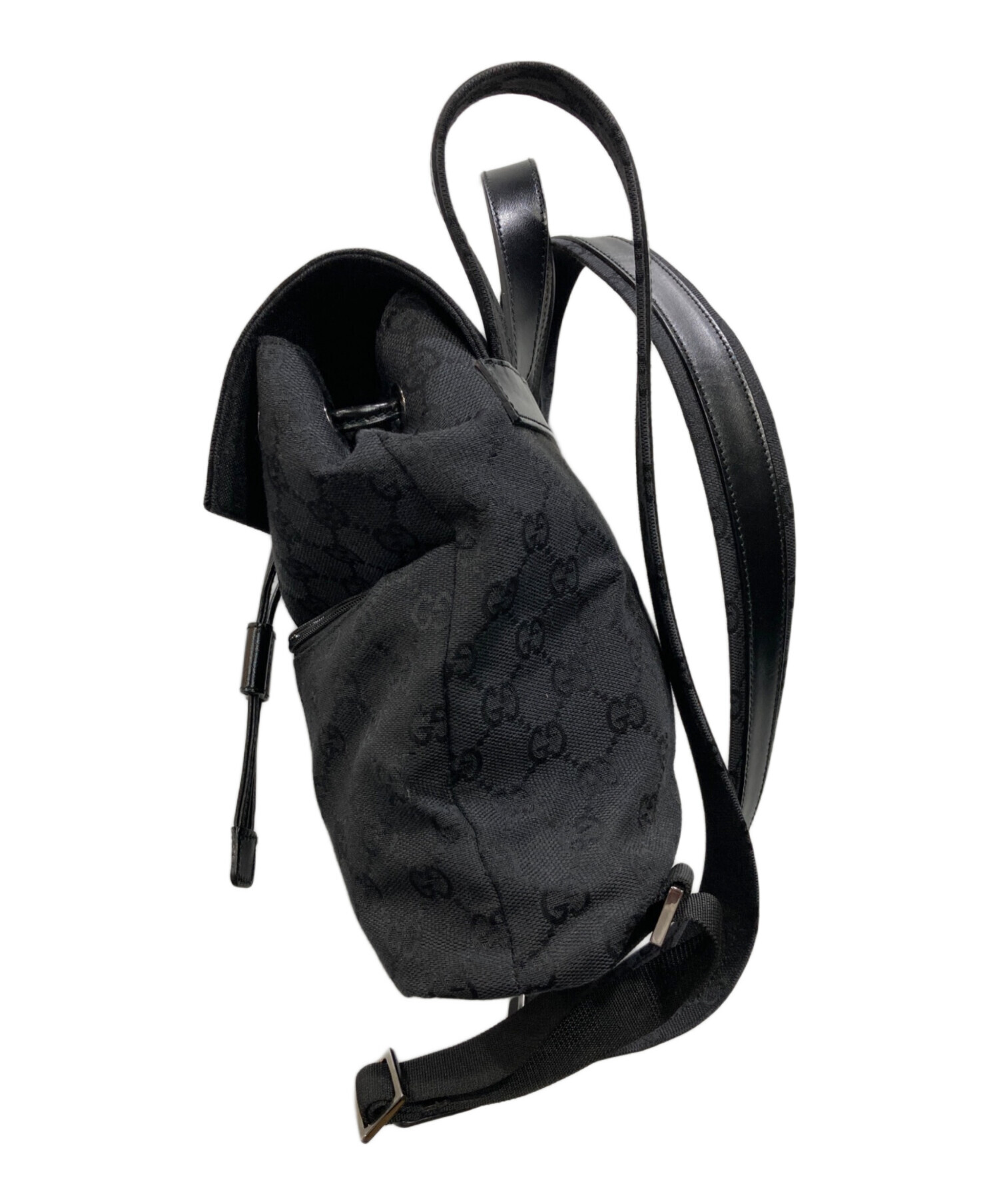 中古・古着通販】GUCCI (グッチ) GGキャンバス ミニリュック ブラック  