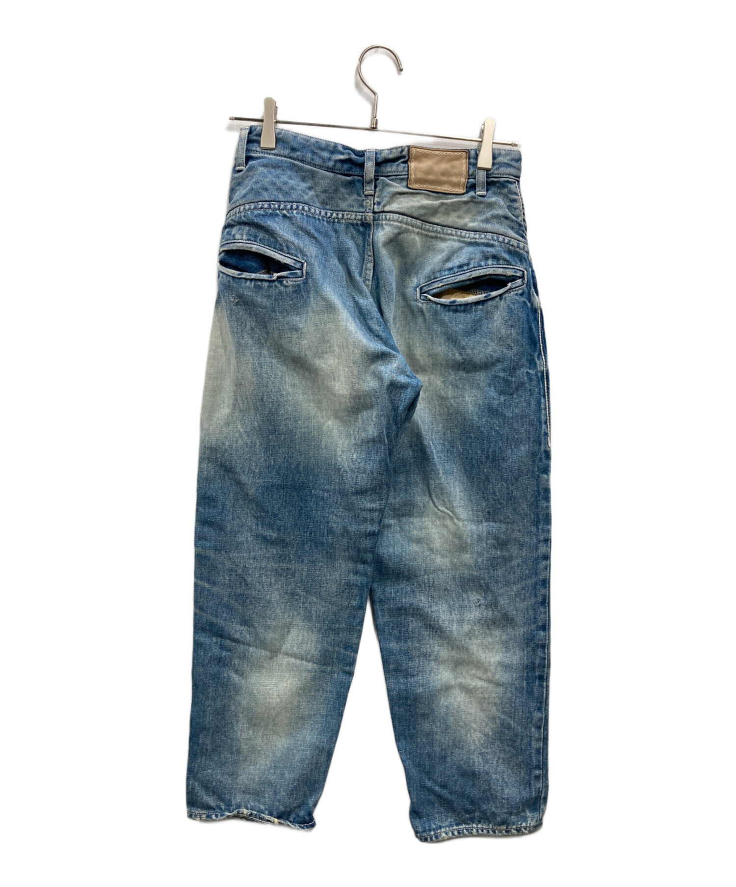 ミナペルホネン always デニムパンツ 34 ライトブルー ダメージ加工 ミナペルホネン always デニムパンツ 34 ライトブルー ダメージ