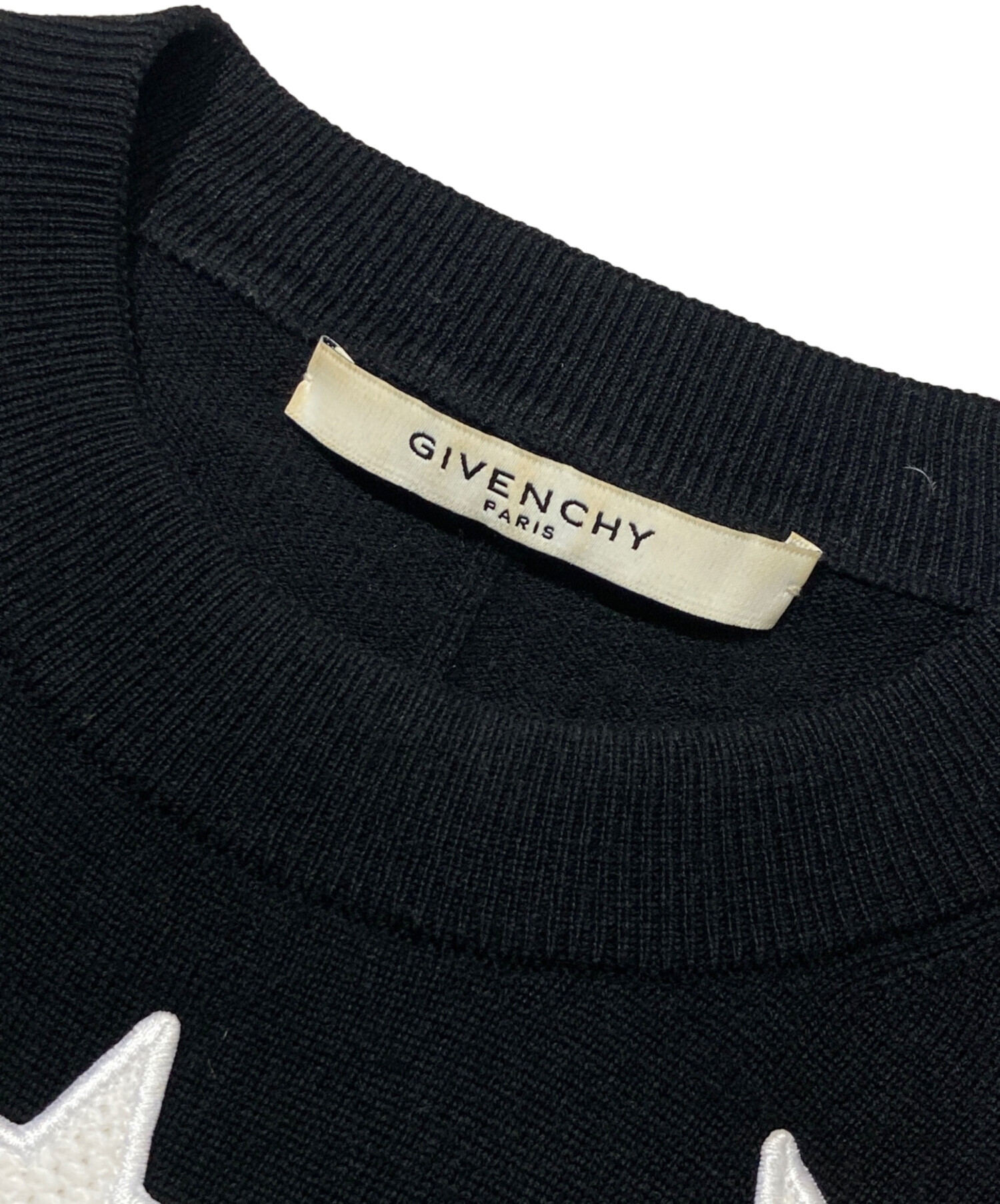 中古・古着通販】GIVENCHY (ジバンシィ) スターパッチニット ブラック
