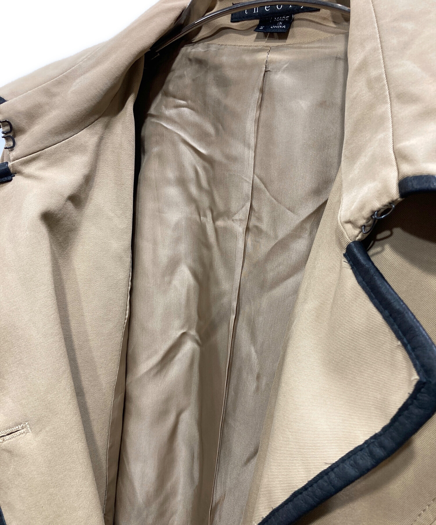 中古・古着通販】theory (セオリー) レザーパイピングトレンチコート