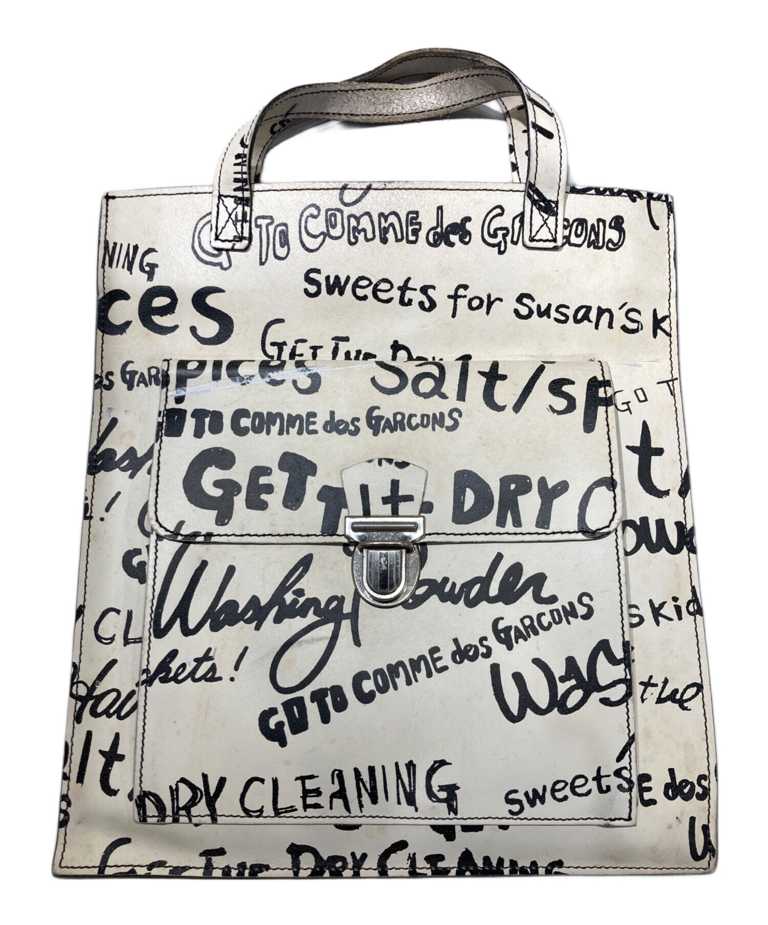 COMME des GARCONS Leather Graffiti Tote