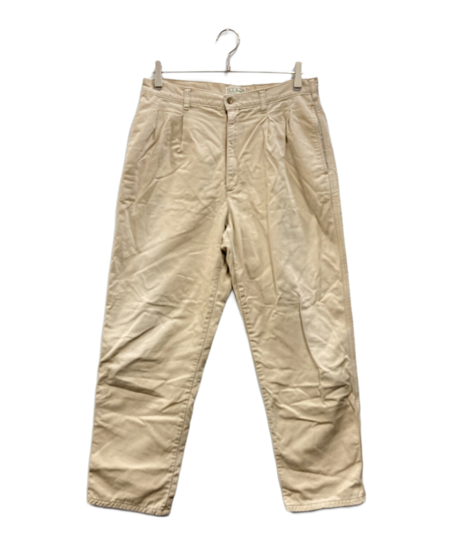 中古・古着通販】L.L.Bean (エルエルビーン) 2タックチノパン ベージュ 