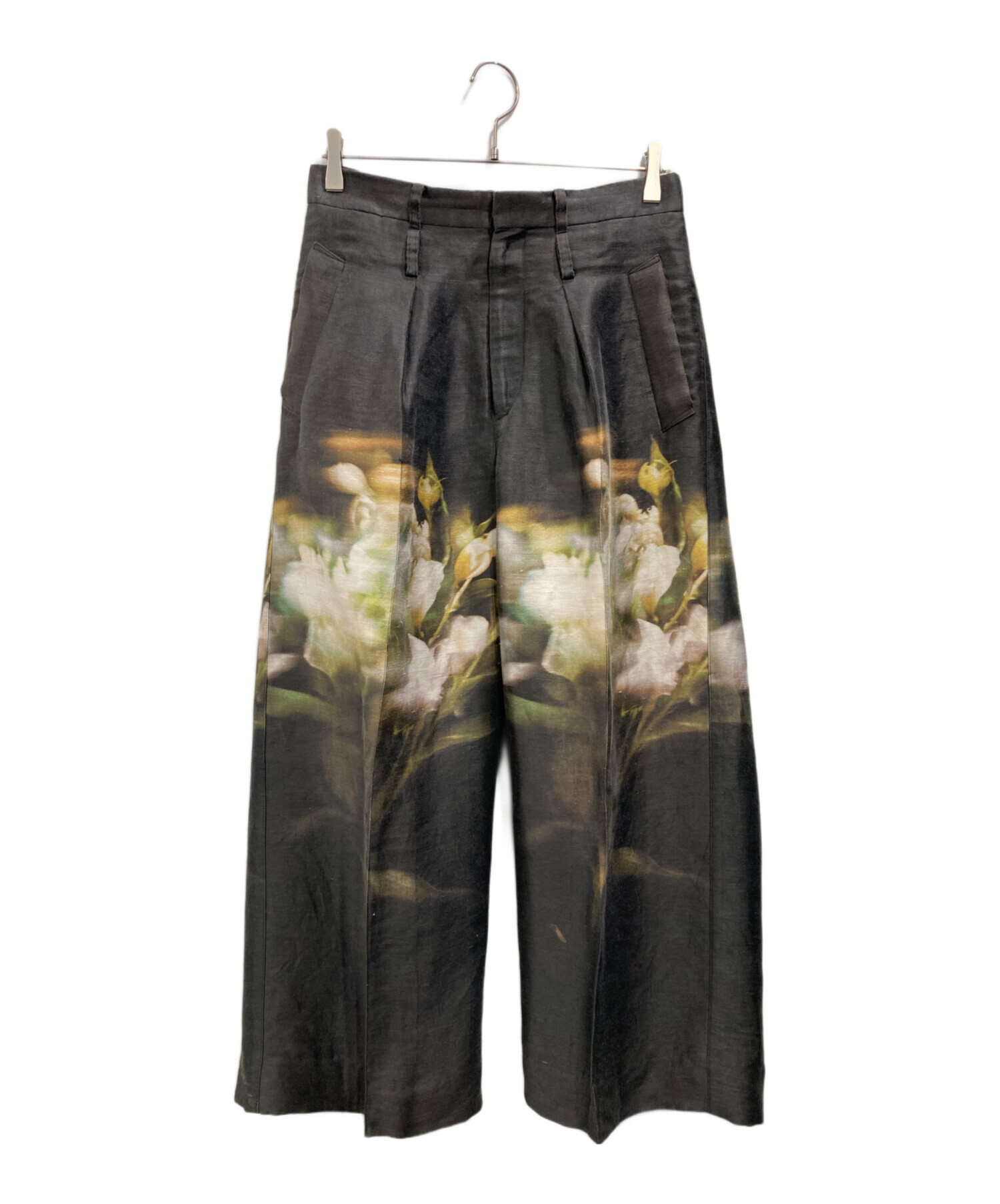 中古・古着通販】TAAKK (ターク) フラワーワイドトラウザーズ ブラック