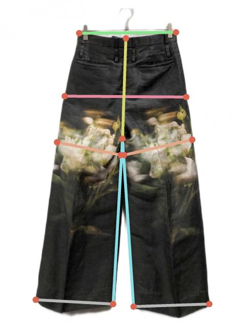 中古・古着通販】TAAKK (ターク) フラワーワイドトラウザーズ ブラック