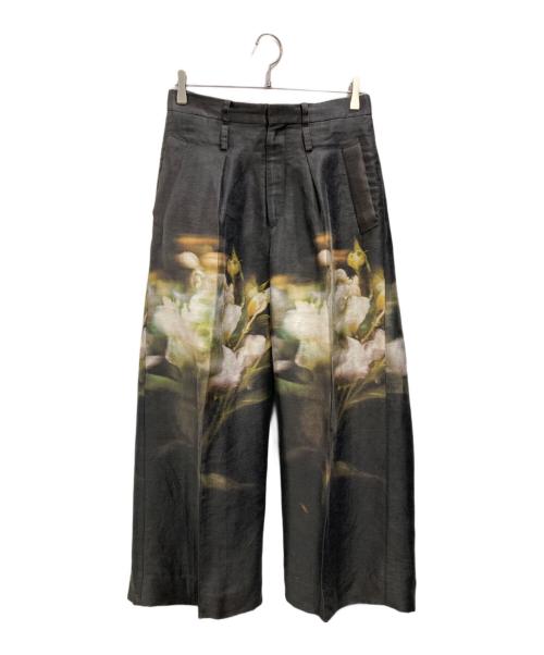中古・古着通販】TAAKK (ターク) フラワーワイドトラウザーズ ブラック