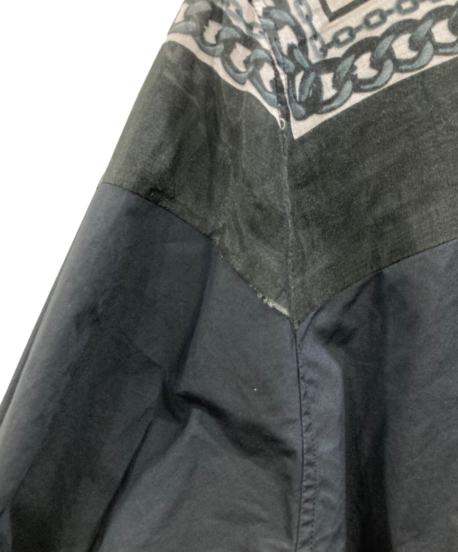 中古・古着通販】yoshio kubo (ヨシオクボ) バンダナシャツ ブラック 