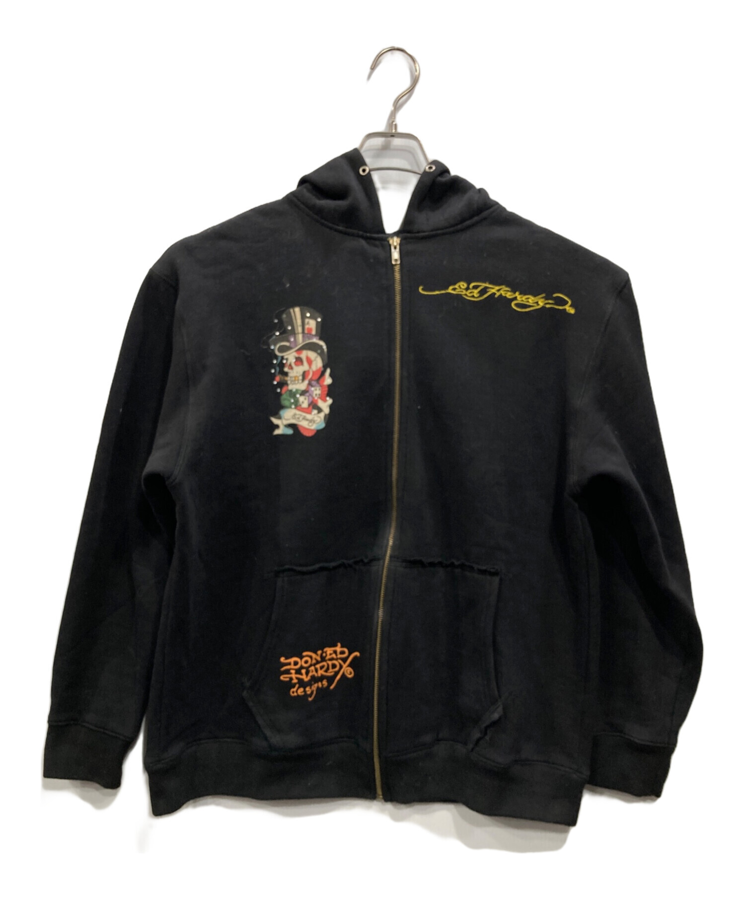 中古・古着通販】Ed Hardy (エド ハーディー) ジップパーカー ブラック