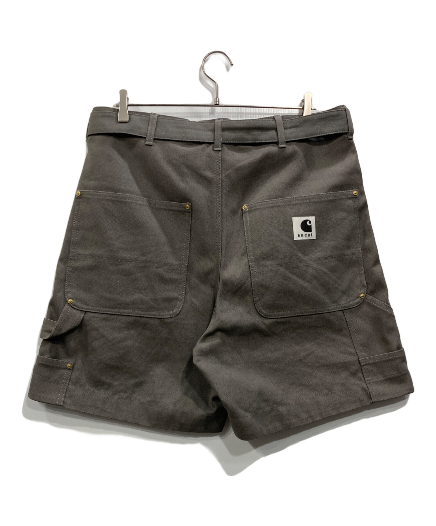 Sacai Carhartt グレー ハーフパンツ サイズ4 中古・古着通販】sacai (サカイ) CarHartt (カーハート) ダブルニー