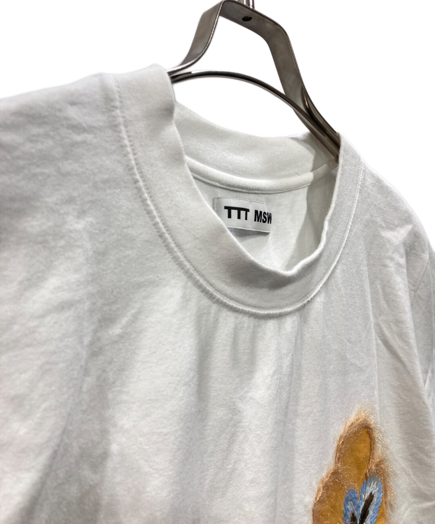 中古・古着通販】TTT MSW (ティー) フラワーワッペンTシャツ ホワイト 