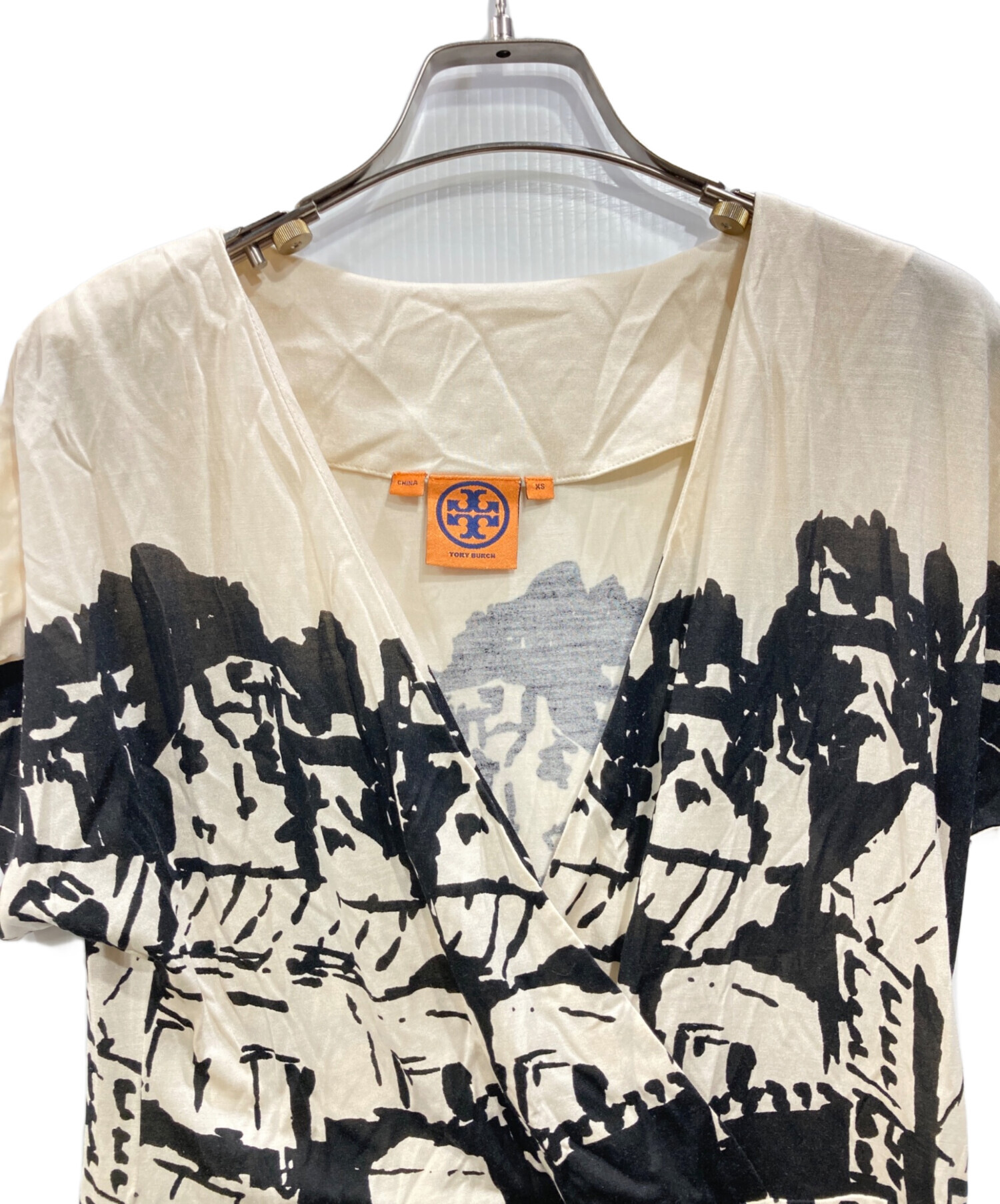 TORYBURCH トリーバーチ シルク100%シャツワンピース 絹 半袖 中古・古着通販】TORY BURCH (トリーバーチ) シルクワンピース