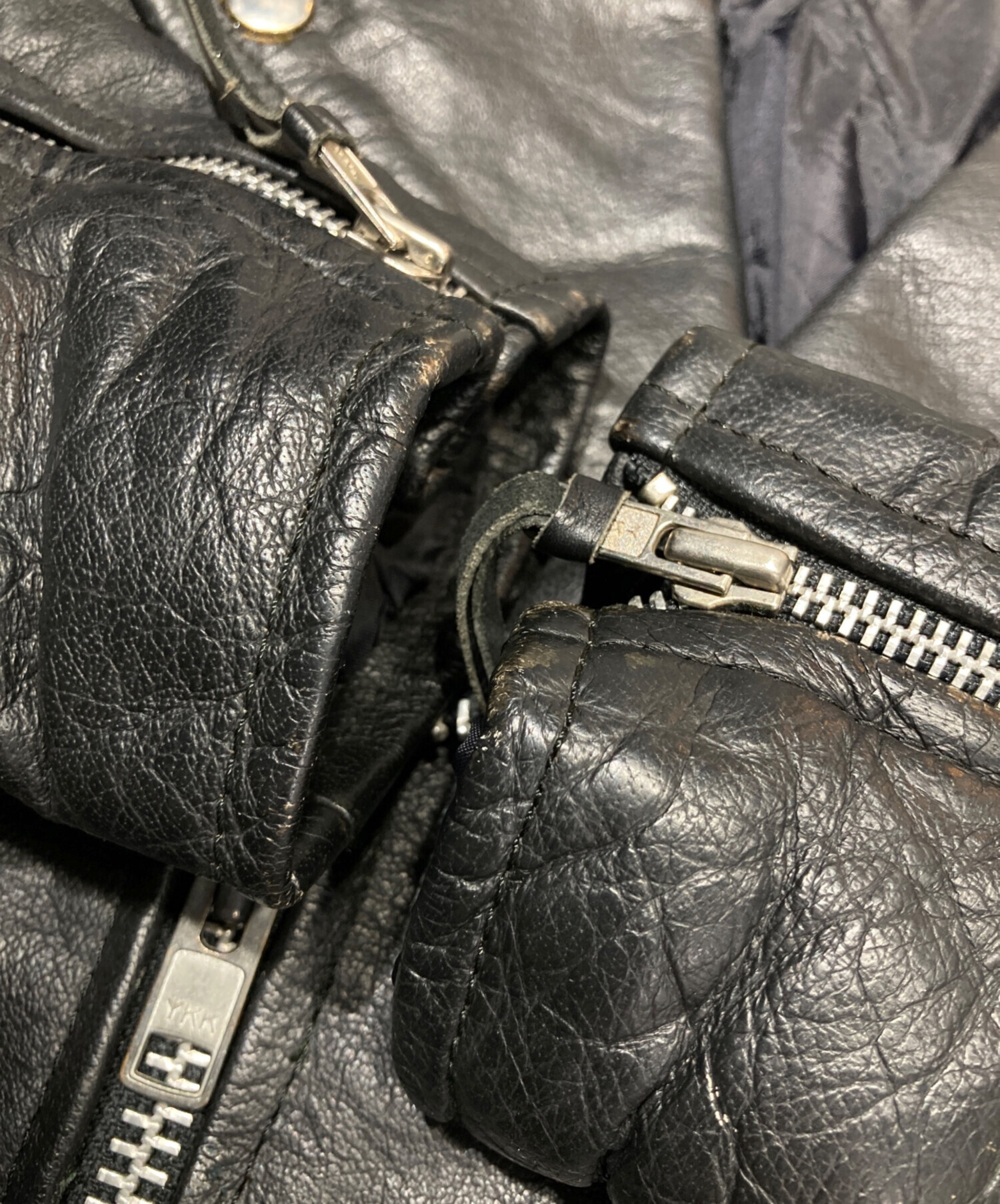 中古・古着通販】FMC (エフエムシー) レザーライダースジャケット