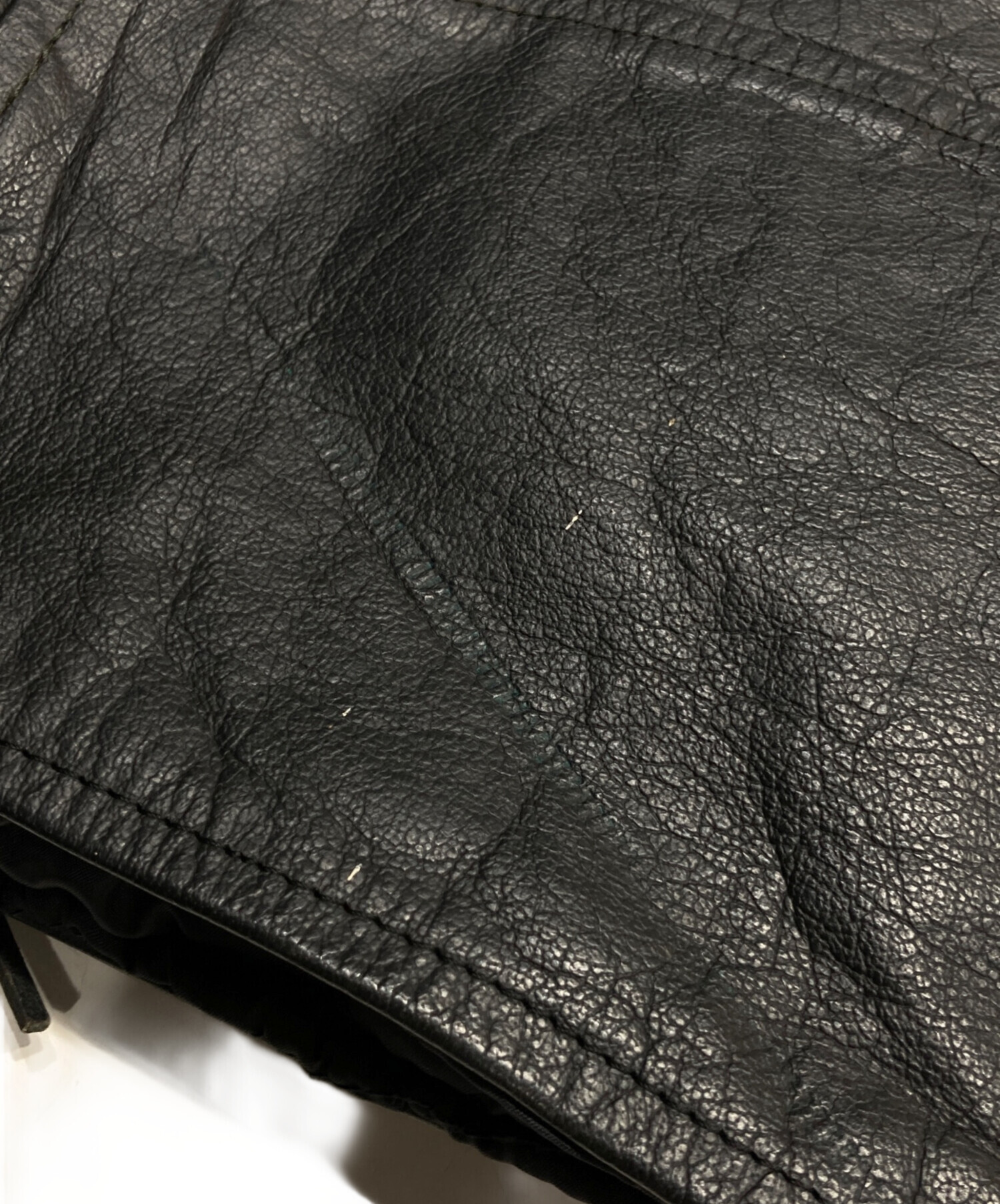 古着☆FMC ダブルライダースジャケット サイズ44 カウレザー 牛革