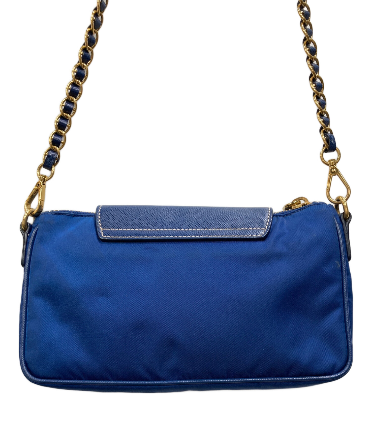 中古・古着通販】PRADA (プラダ) チェーンショルダーバッグ ネイビー 