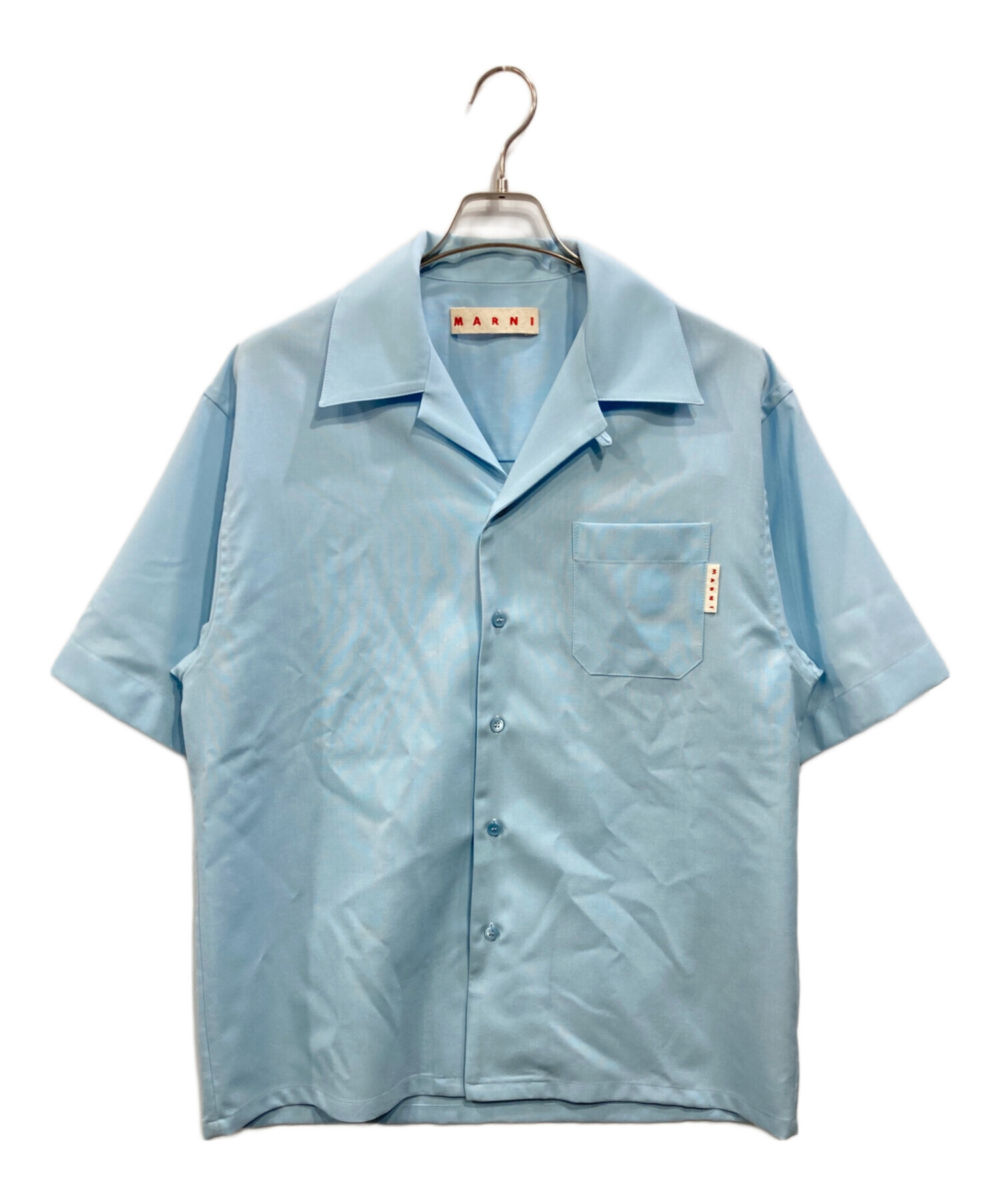 Marniスカイブルーシャツ MARNI ホワイト×スカイブルー Tシャツ 38